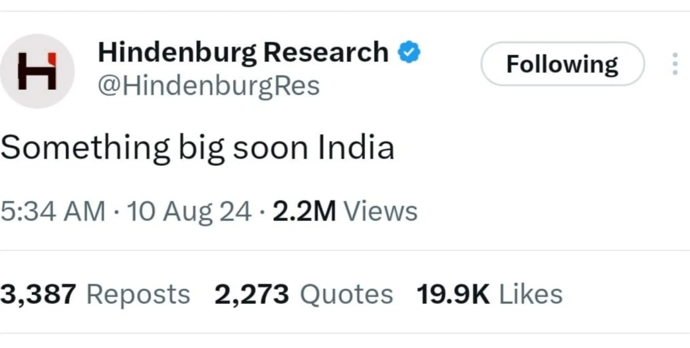 ഇന്ത്യ ഞെട്ടും എന്ന് ഹിന്ഡൻ ബർഗ്. ഭരണ സിരാകേന്ദ്രം ഞെട്ടിത്തുടങ്ങി