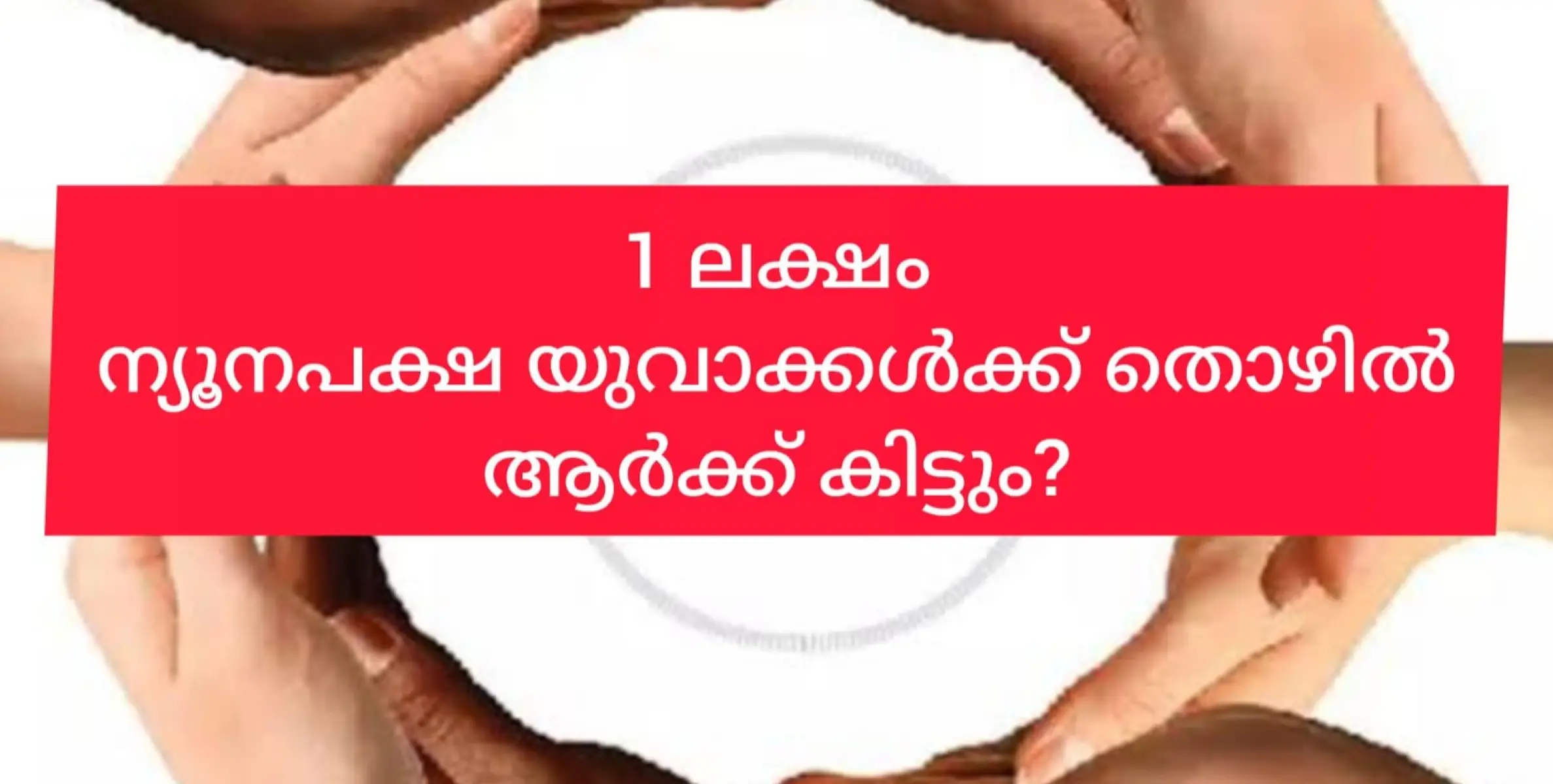 ന്യൂനപക്ഷ യുവജനങ്ങൾക്ക് 1 ലക്ഷം തൊഴിൽ അവസരങ്ങൾ 19 ന് പ്രഖ്യാപിക്കും. 