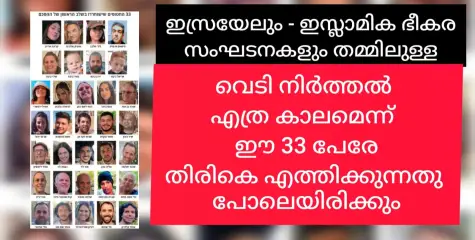 ഇസ്രയേലും ഇസ്ലാമിക സ്റ്റേറ്റും തമ്മിലുള്ള യുദ്ധം തീരുമോ എന്ന് ഈ 33 പേരുടെ ജീവൻ തീരുമാനിക്കും.