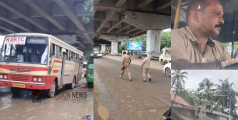 ദേഹത്ത് വെള്ളം തെറിപ്പിക്കുന്നോ ....! ബൈക്ക് യാത്രികനുമായി തര്‍ക്കം; നടുറോഡിൽ ബസ് നിർത്തിയിട്ട് കെഎസ്ആർടിസി ജീവനക്കാർ