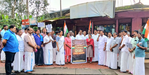കോൺഗ്രസ് പ്രൊട്ടസ്റ്റ് മാർച്ചും പ്രതിഷേധ കൂട്ടായ്മയും സംഘടിപ്പിച്ചു
